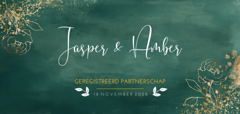 Geregistreerd partnerschap groen goudlook panorama formaat
