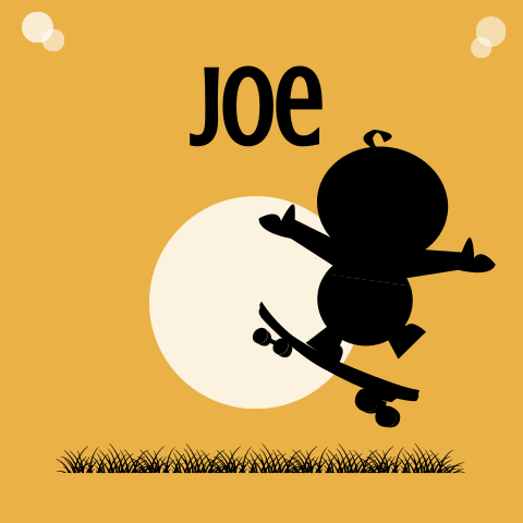 Geboortekaartje jongen silhouette skateboard skate baby