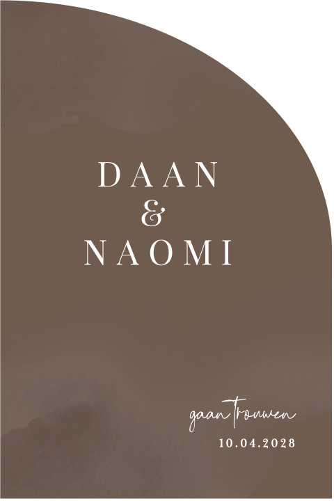 Luxe trouwkaart boog stans trouwkaart