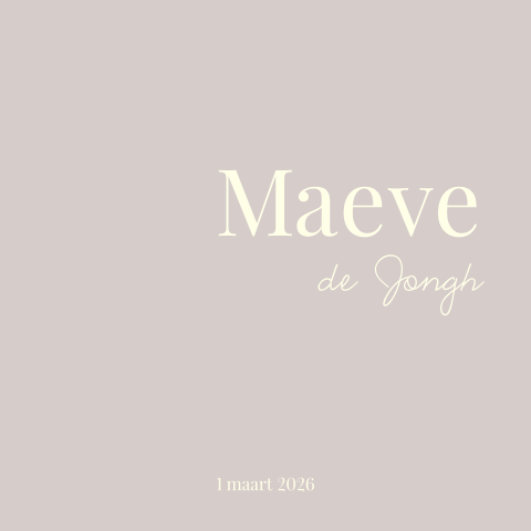 Mooi geboortekaartje voor een meisje sweet-embrace