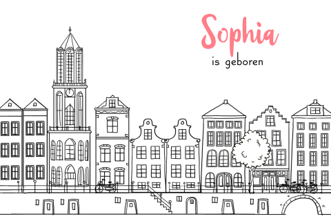 Geboortekaartje in Utrecht thema