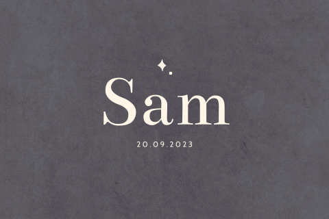 Een geboortekaartje met velvet look voor een jongen