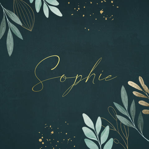 Geboortekaartje meisje met botanische tekeningen