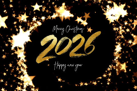 Hippe zakelijke kerst en nieuwjaarskaart met sterren