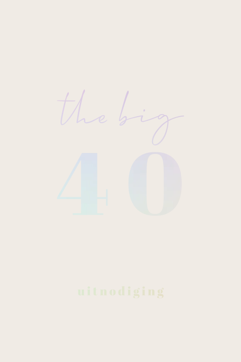Moderne uitnodiging verjaardag big 40 jaar