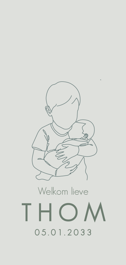 Geboortekaartjes tweede kindje 2 broers in armen