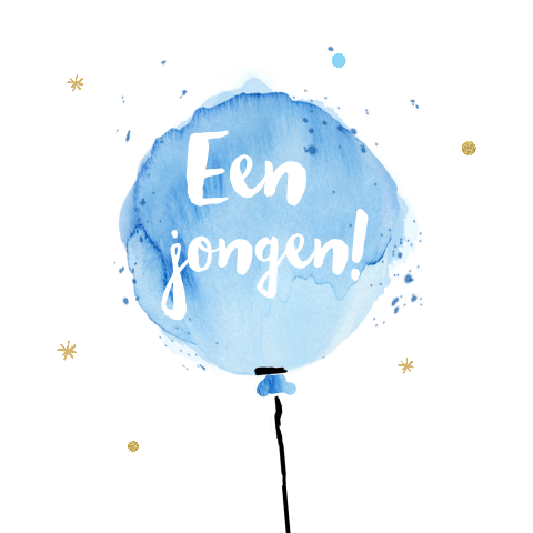 Felicitatiekaart geboorte zoon met blauwe ballon