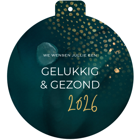 Hippe kerstkaart vorm van een kerstbal groen