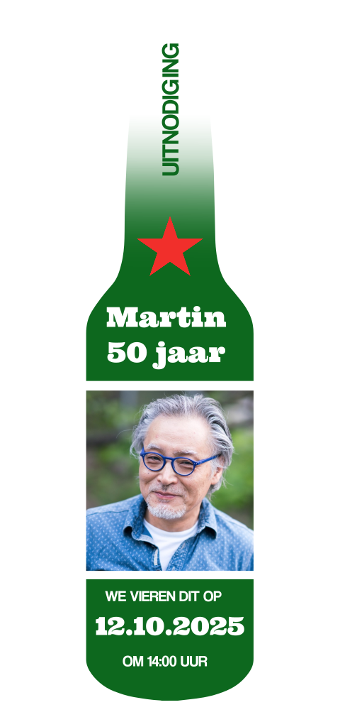 Uitnodiging verjaardag bier bierflesje