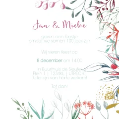 Jubileum uitnodiging zomers thema met kleuren