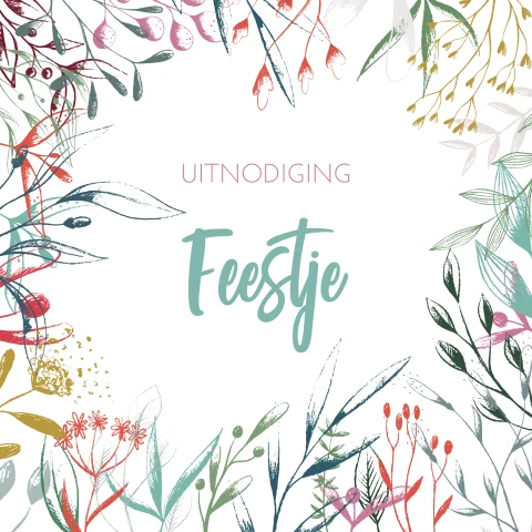 Jubileum uitnodiging zomers thema met kleuren