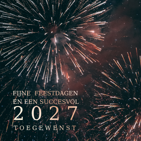 Nieuwjaarskaart met vuurwerk foliedruk