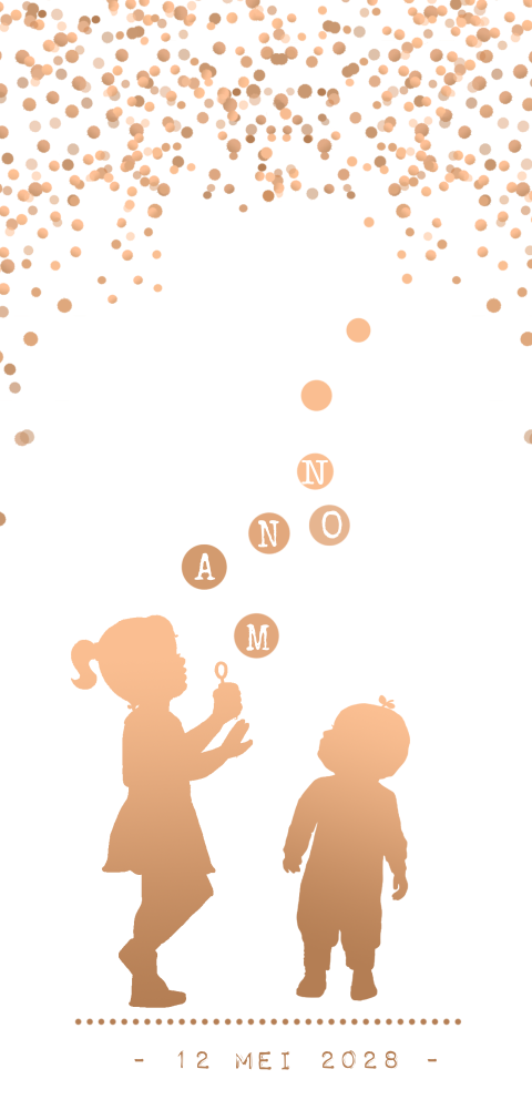 2e kindje geboortekaart meisje met bellenblaas