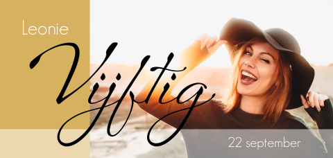 Leuke langwerpige uitnodiging voor 50e verjaardag