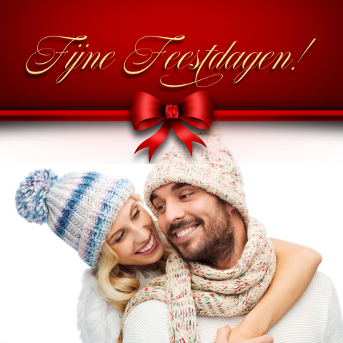 Kerstkaart grote foto en mooie strik in rood