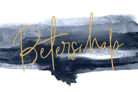 Beterschapskaart met blauwe aquarel