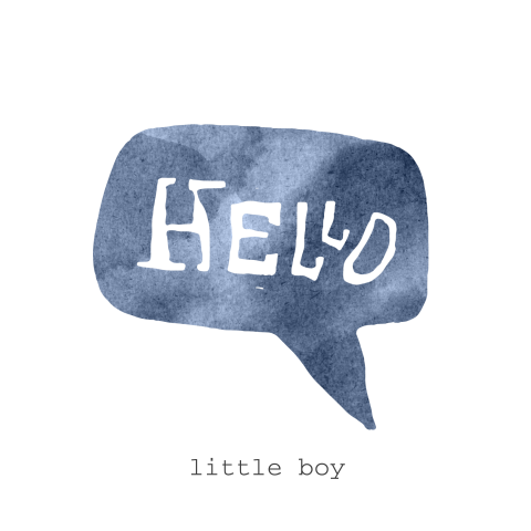 Wenskaart geboorte zoon blauw tekstballon