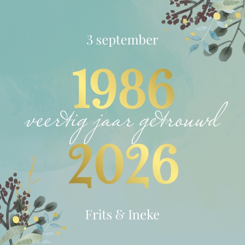 Vrolijke jubileum uitnodiging 40 jaar getrouwd