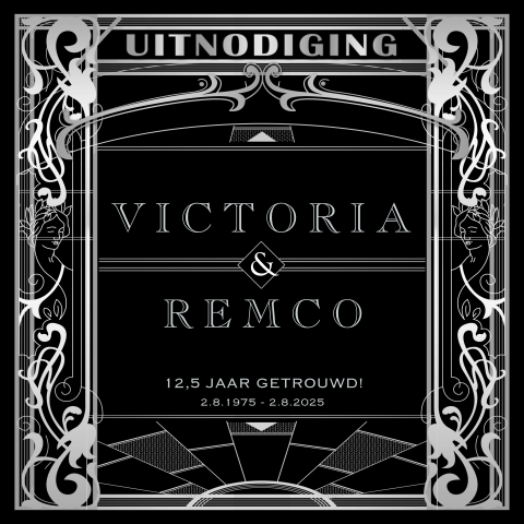 Great Gatsby uitnodiging 12,5 jarig jubileum zilver