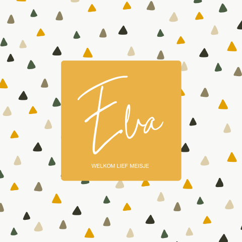 Geboortekaartje driehoekjes meisje