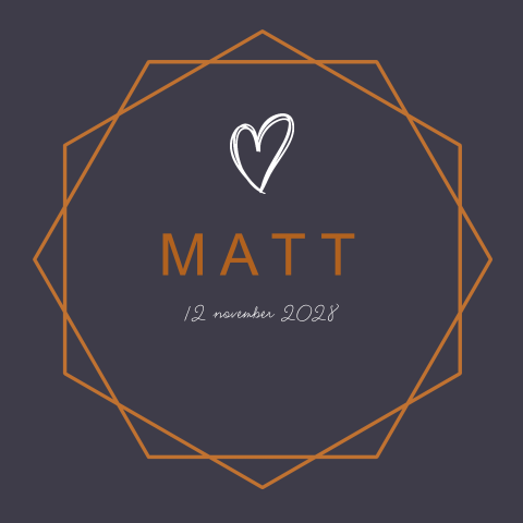 Geboortekaartje geometrische jongen blauw met koper