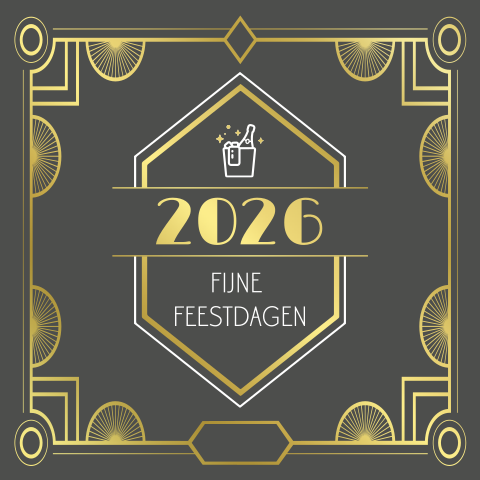 Art deco kerst nieuwjaarskaart met foliedruk