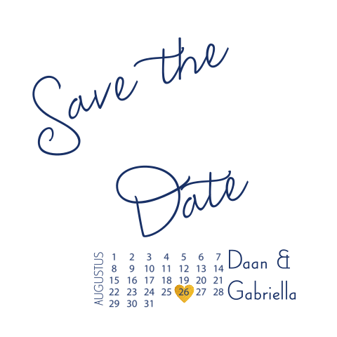 Klassieke save the date kaart met luxe uitstraling