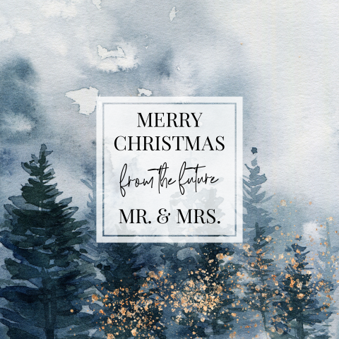 Save the date kerstkaart trouwen