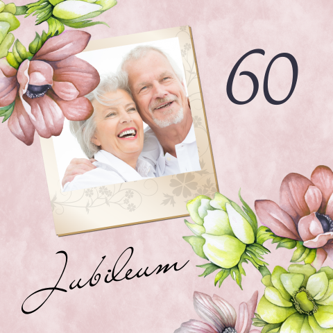 Uitnodiging zestig jaar getrouwd anemoon