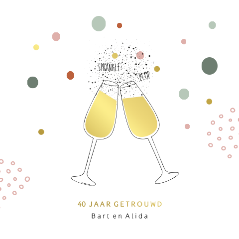 Jubileum uitnodiging 40 jaar getrouwd met glazen