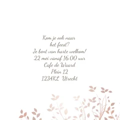 12-5 jaar getrouwd uitnodiging jubileum koper tinten bladeren