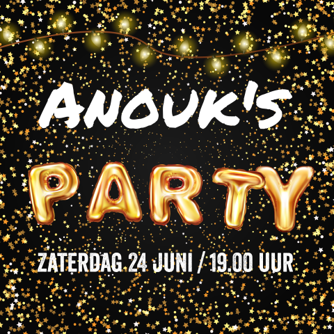 Uitnodiging feest met ballonletters