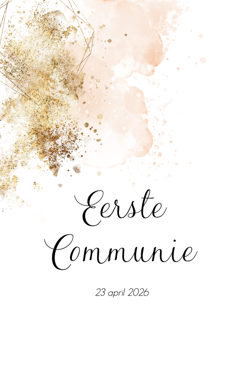 Uitnodiging eerste communie geometrische vorm en pastel