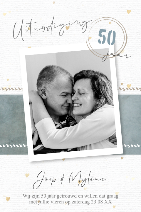 Leuke uitnodiging 50 jaar getrouwd met foto
