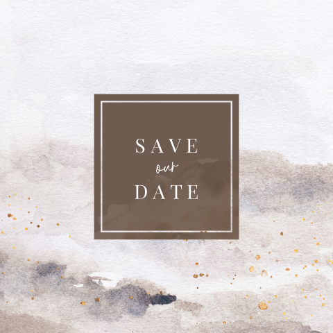 Moderne save the date woodland zandkleur