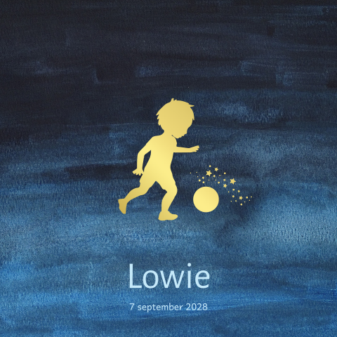 Geboortekaartje jongen met voetballer