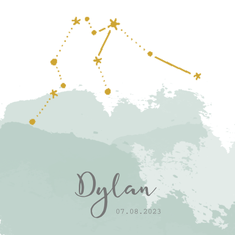 Geboortekaartje jongen met horoscoop