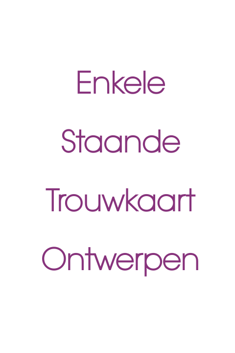 Enkele pagina staande trouwkaart ontwerpen