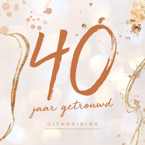 Roze goud look jubileum uitnodiging 40 jaar getrouwd