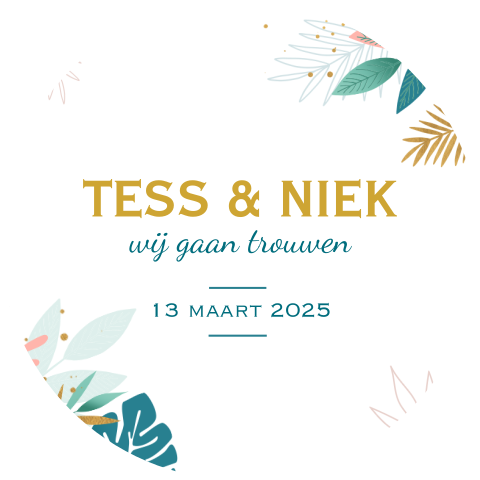 Sluitzegel met kleurrijke botanische elementen