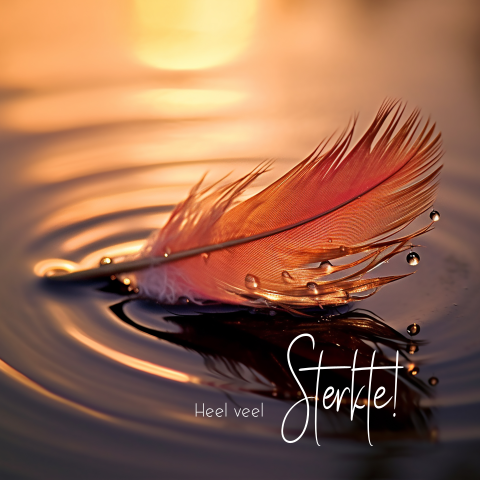 Wenskaart veer met water druppels