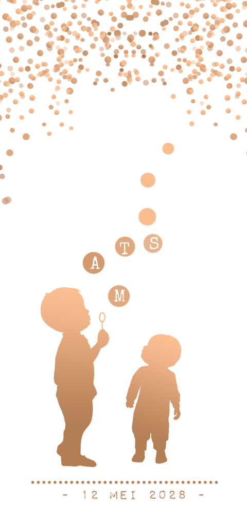 Geboortekaartje tweede kindje jongen met bellenblaas