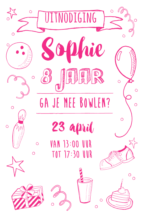 Kinderfeestje uitnodiging bowlen