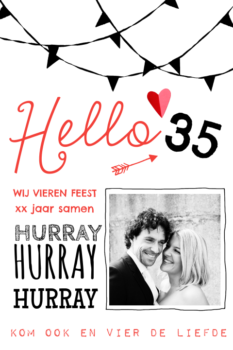 Enkele staande 35 jaar getrouwd jubileum kaart