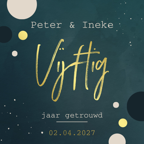 Uitnodiging jubileum 50 jaar met donkere waterverf achtergrond