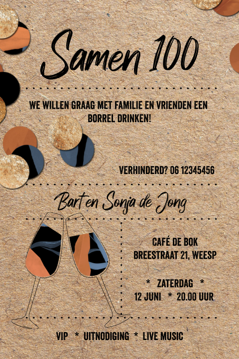 Moderne uitnodiging kraft look dubbel feest