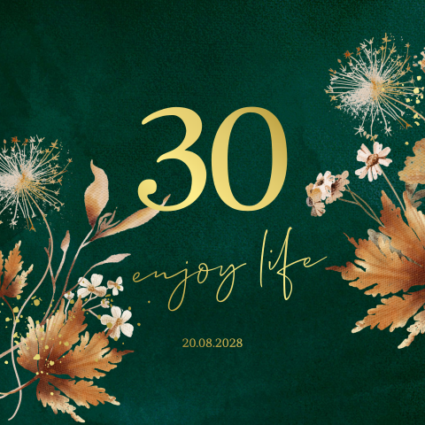 Uitnodiging 30 jaar groen met bloemen