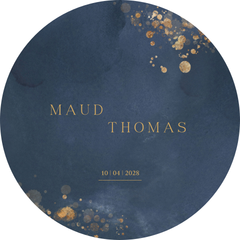 Blauwe sluitzegel trouwen met voornamen