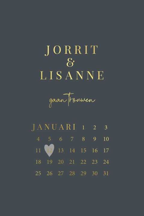 Save the date kalender folie