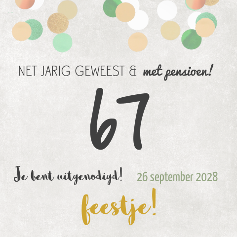 Moderne uitnodiging voor een pensioen en verjaardag